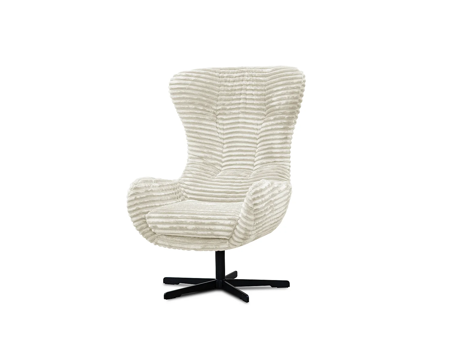 FAUTEUIL MONACO, tissu velours côtelé écru
