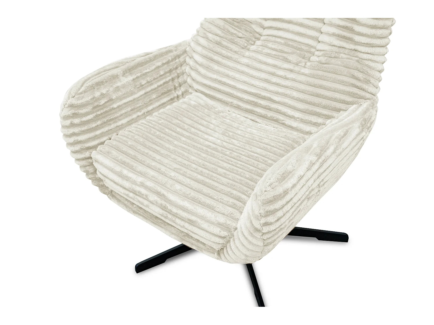 FAUTEUIL MONACO, tissu velours côtelé écru
