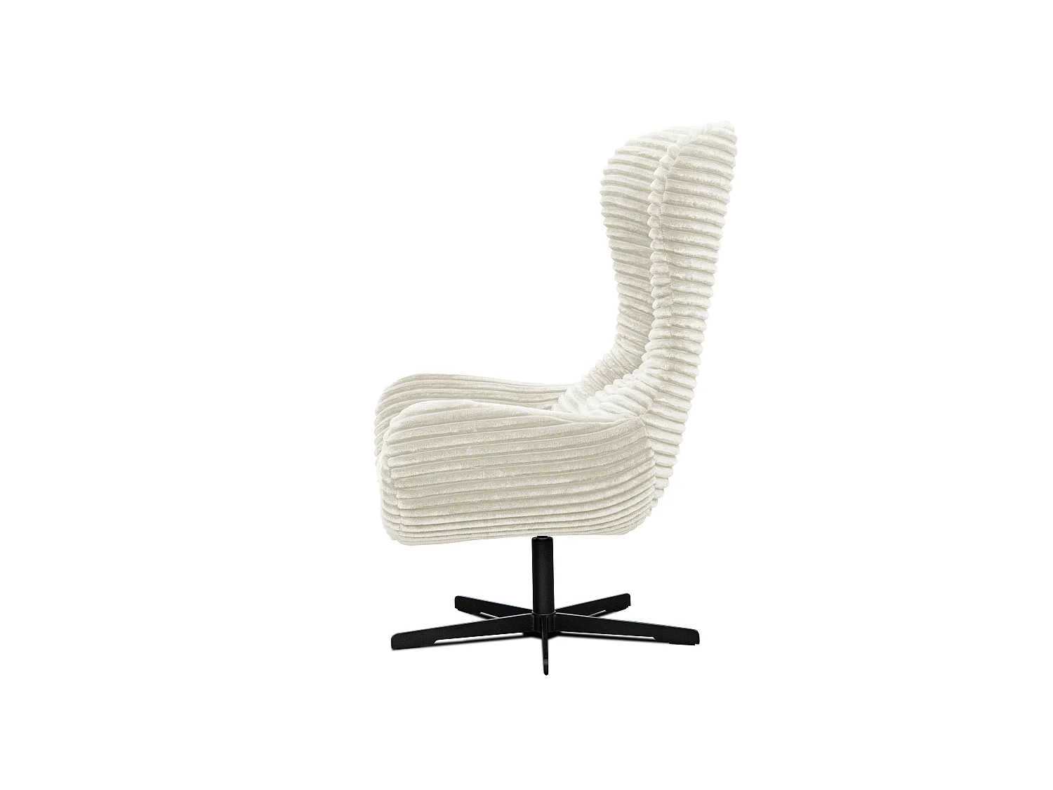 FAUTEUIL MONACO, tissu velours côtelé écru
