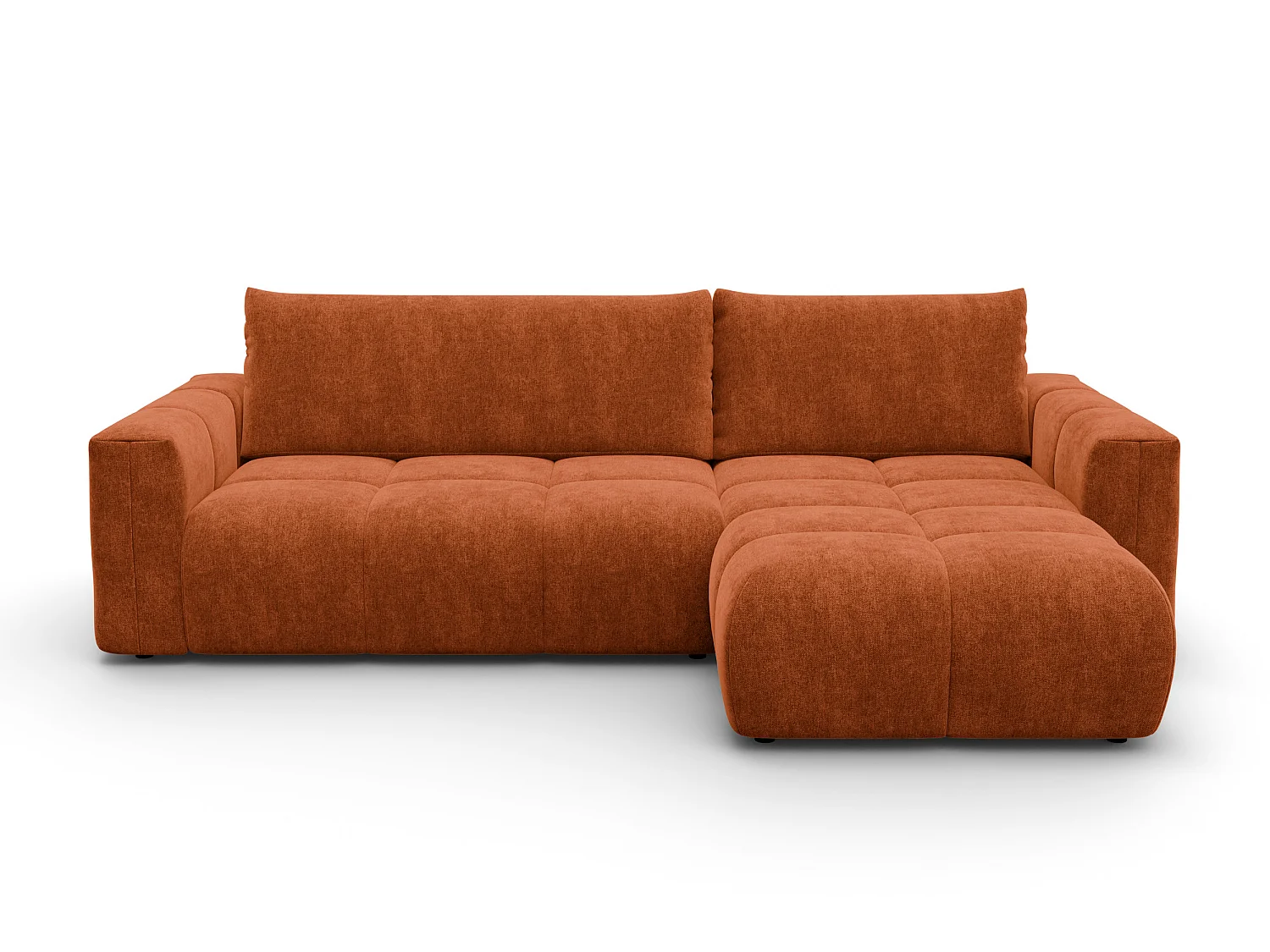 CANAPÉ D'ANGLE VERONA 4 places droit, tissu orange