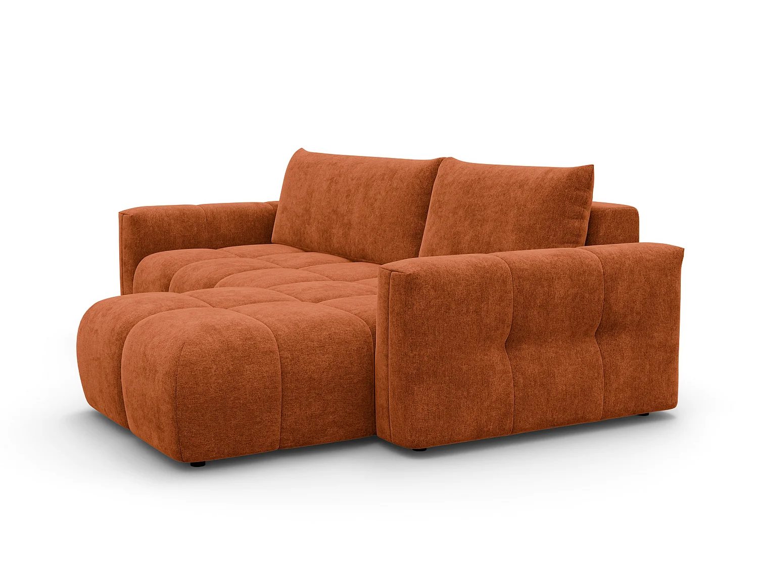 CANAPÉ D'ANGLE VERONA 4 places droit, tissu orange