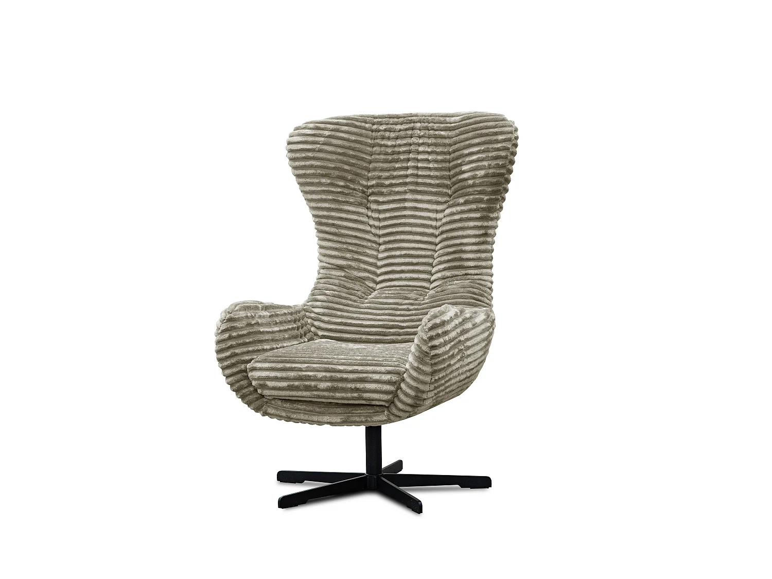 FAUTEUIL MONACO, tissu velours côtelé marron clair