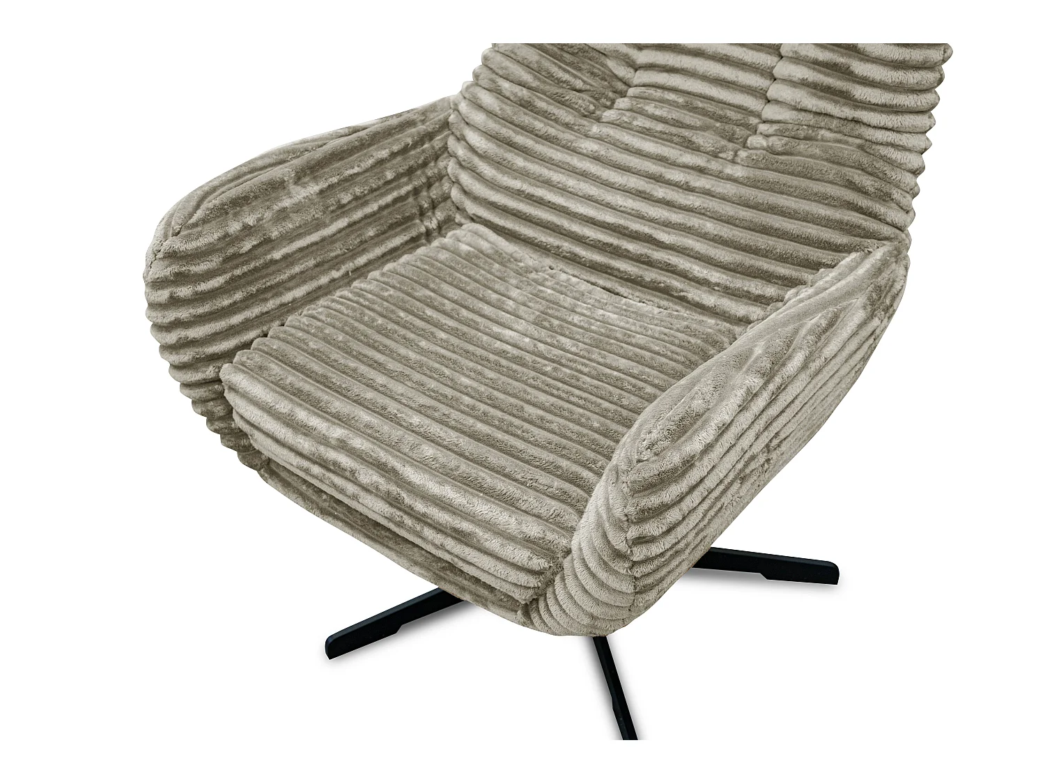 FAUTEUIL MONACO, tissu velours côtelé marron clair
