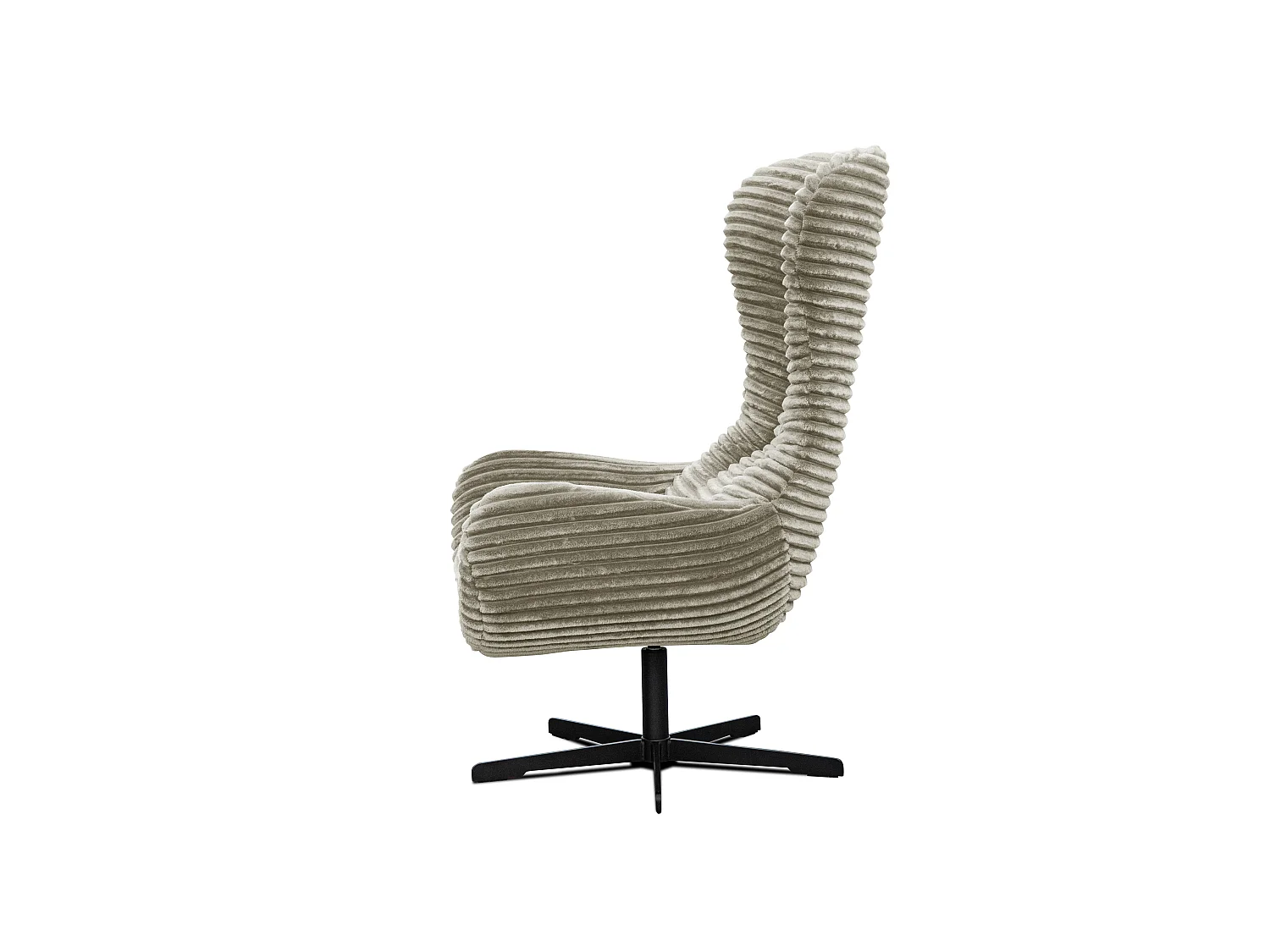 FAUTEUIL MONACO, tissu velours côtelé marron clair