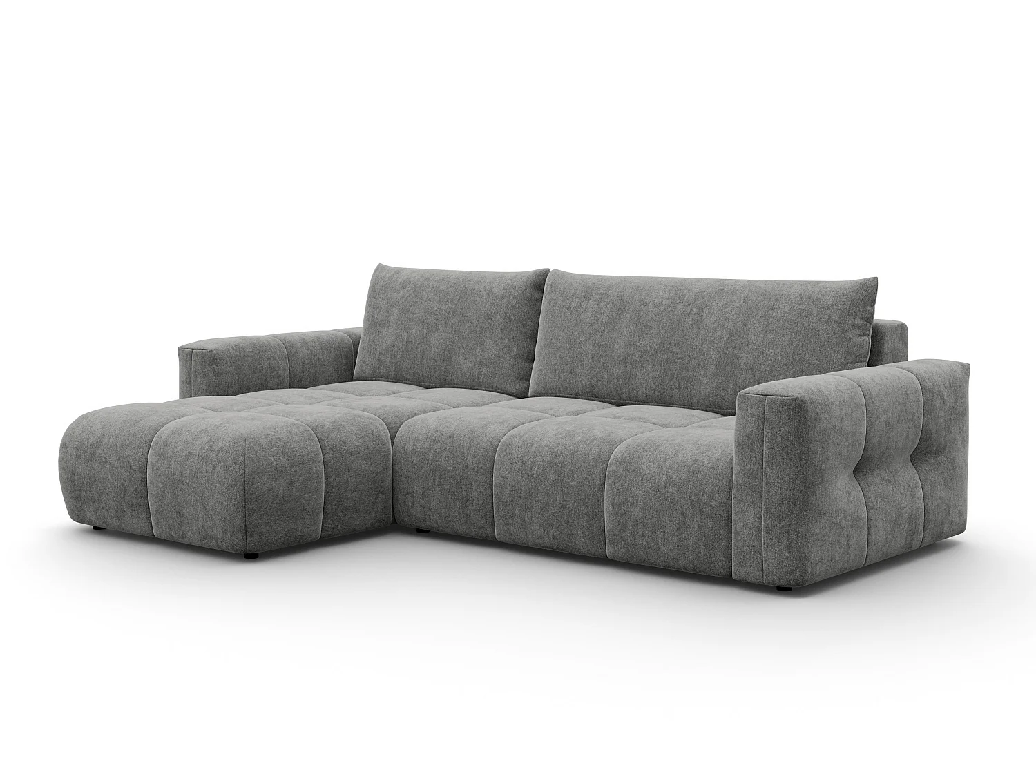 CANAPÉ D'ANGLE VERONA 4 places gauche, tissu gris