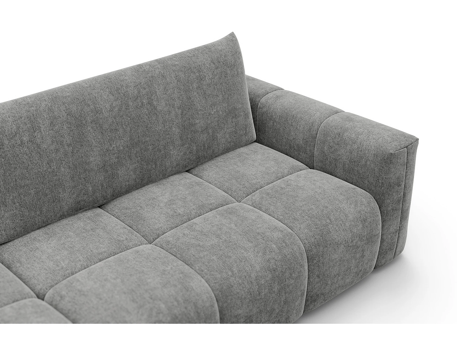 CANAPÉ D'ANGLE VERONA 4 places gauche, tissu gris