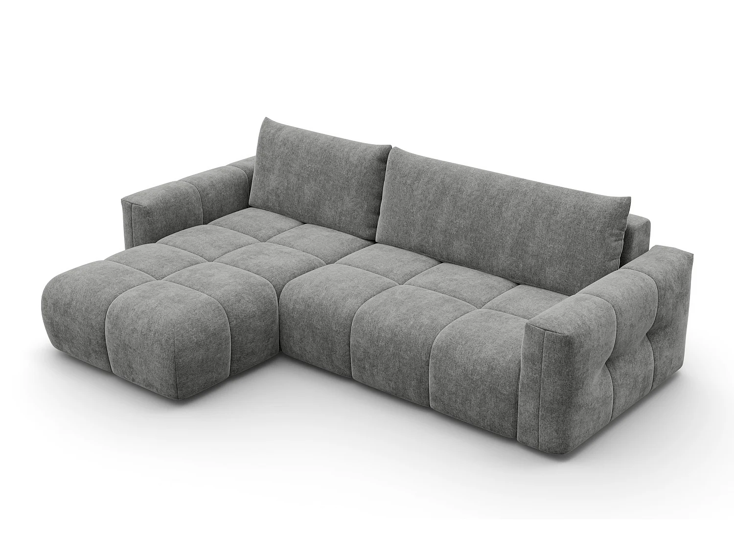 CANAPÉ D'ANGLE VERONA 4 places gauche, tissu gris