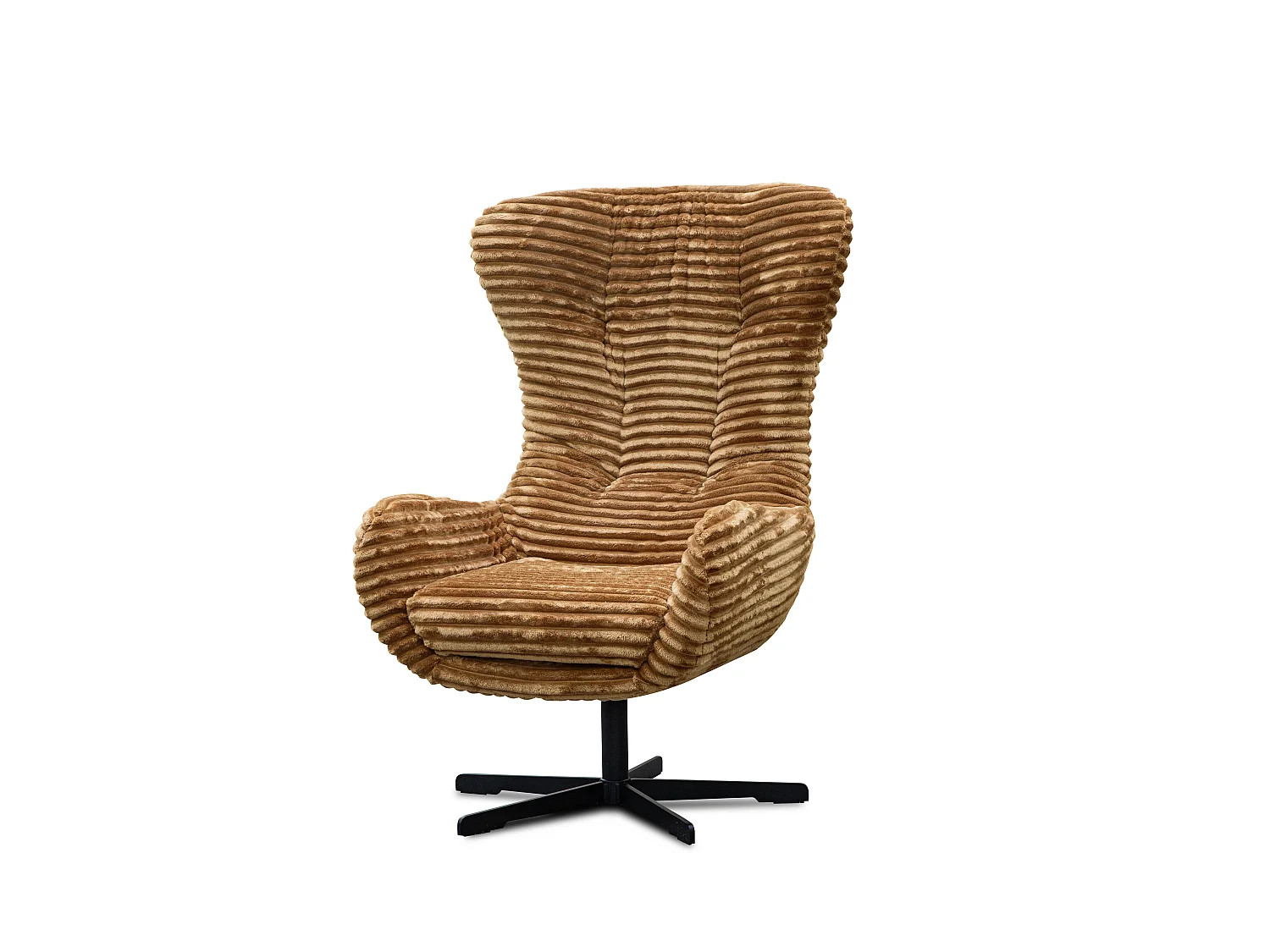 FAUTEUIL MONACO, tissu velours côtelé marron