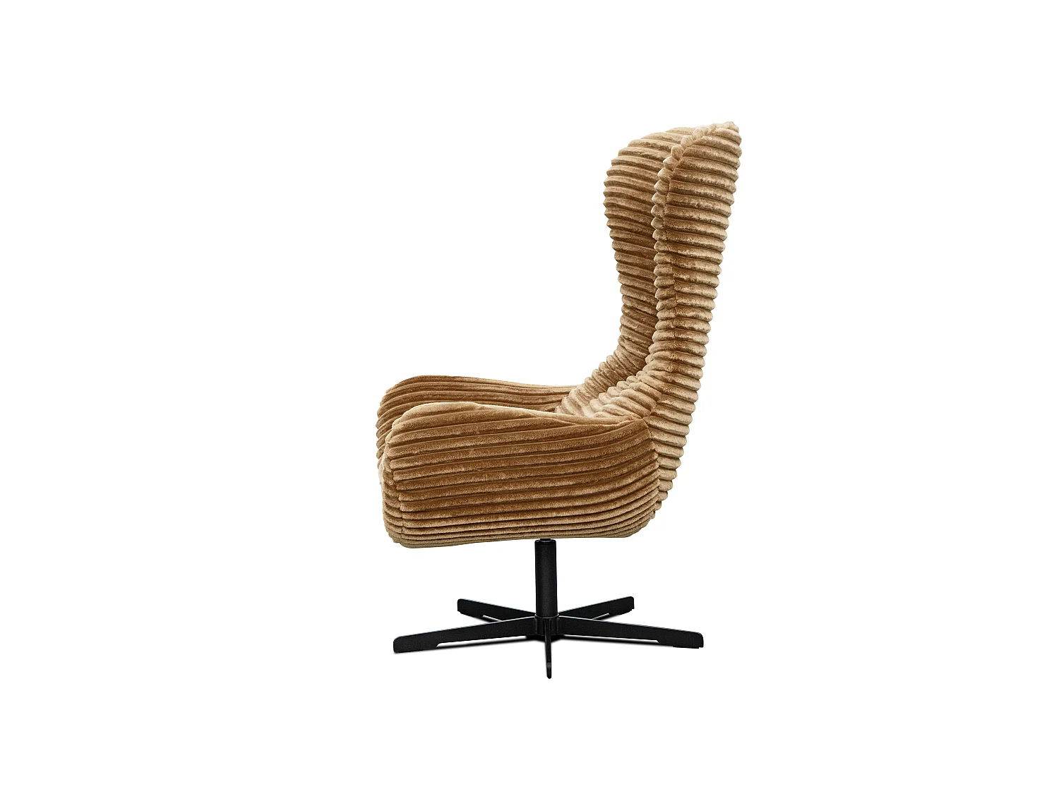 FAUTEUIL MONACO, tissu velours côtelé marron