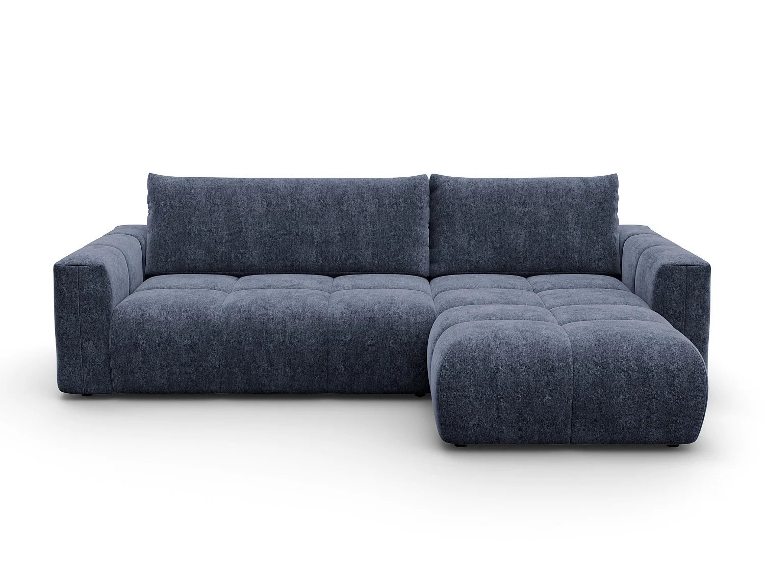 CANAPÉ D'ANGLE VERONA 4 places droit, tissu bleu marine