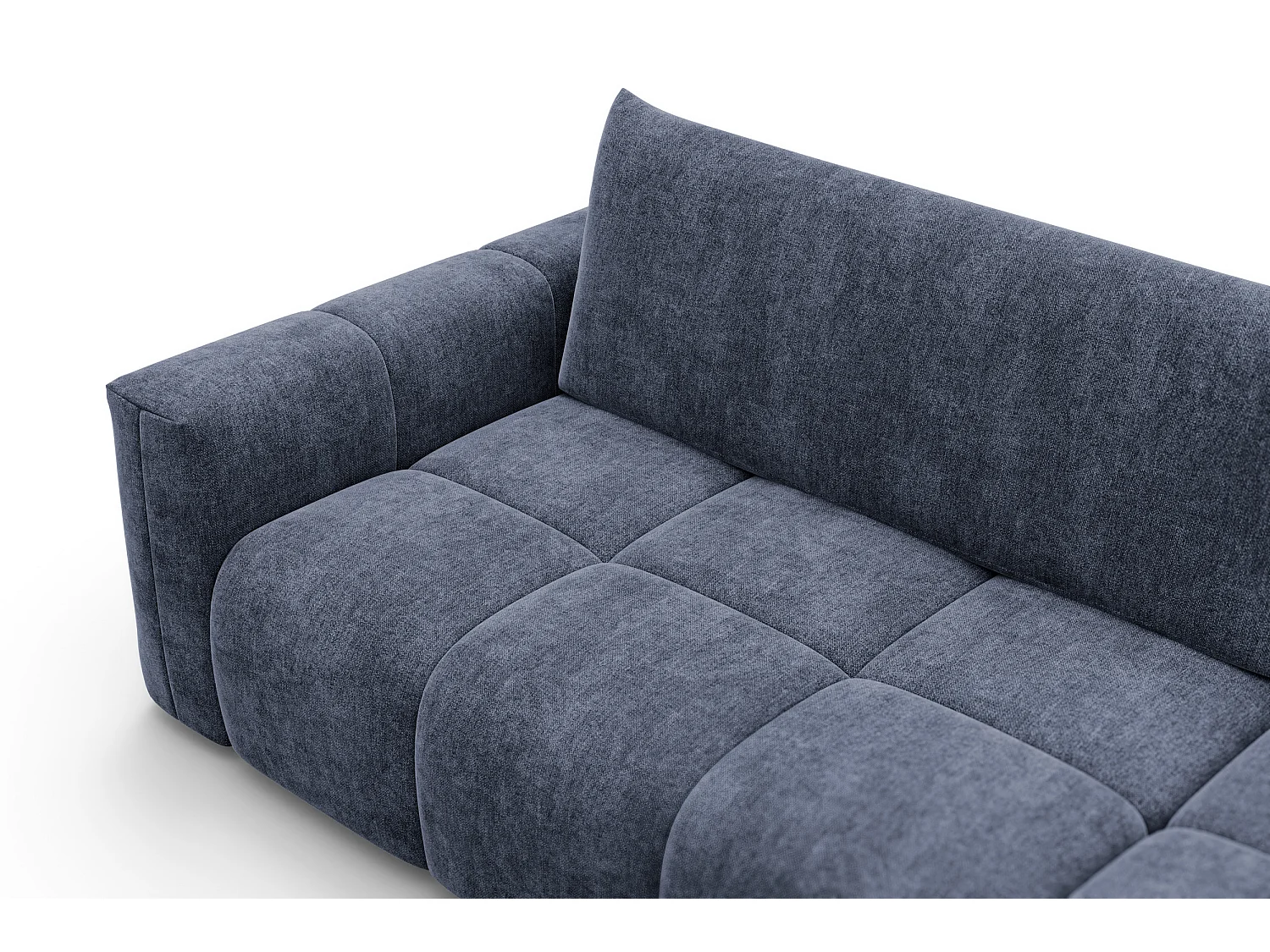 CANAPÉ D'ANGLE VERONA 4 places droit, tissu bleu marine