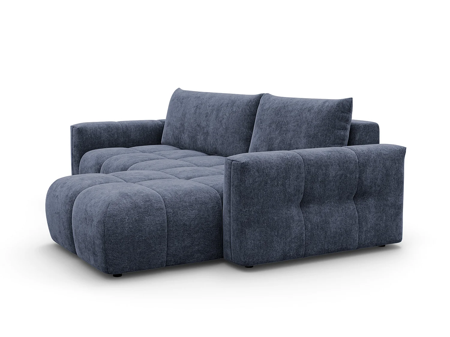 CANAPÉ D'ANGLE VERONA 4 places droit, tissu bleu marine