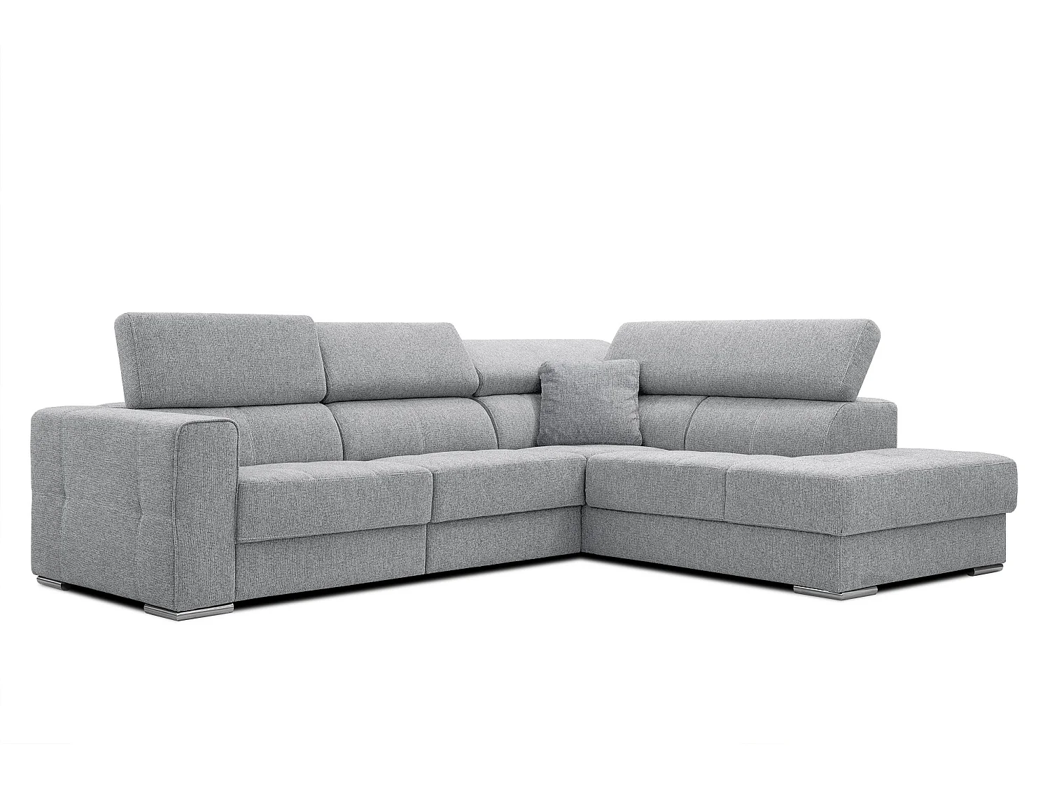QUARTZ Ecksofa 5-Sitzer rechts, silbergrau