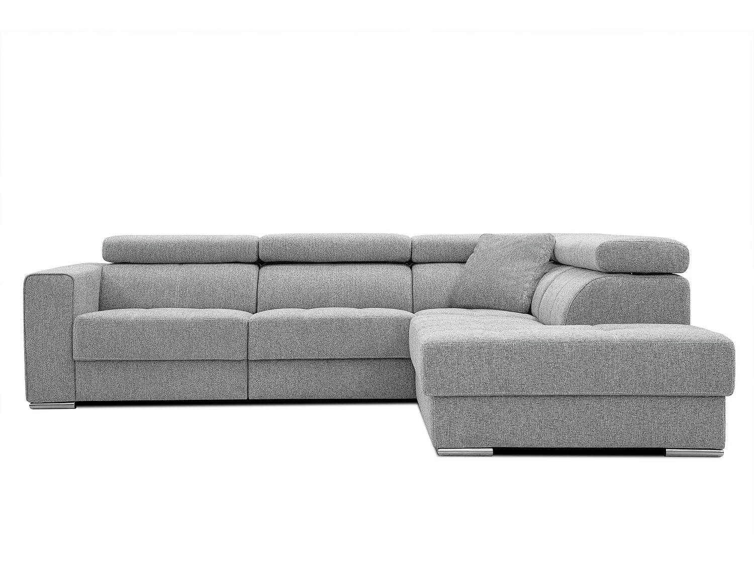 QUARTZ Ecksofa 5-Sitzer rechts, silbergrau