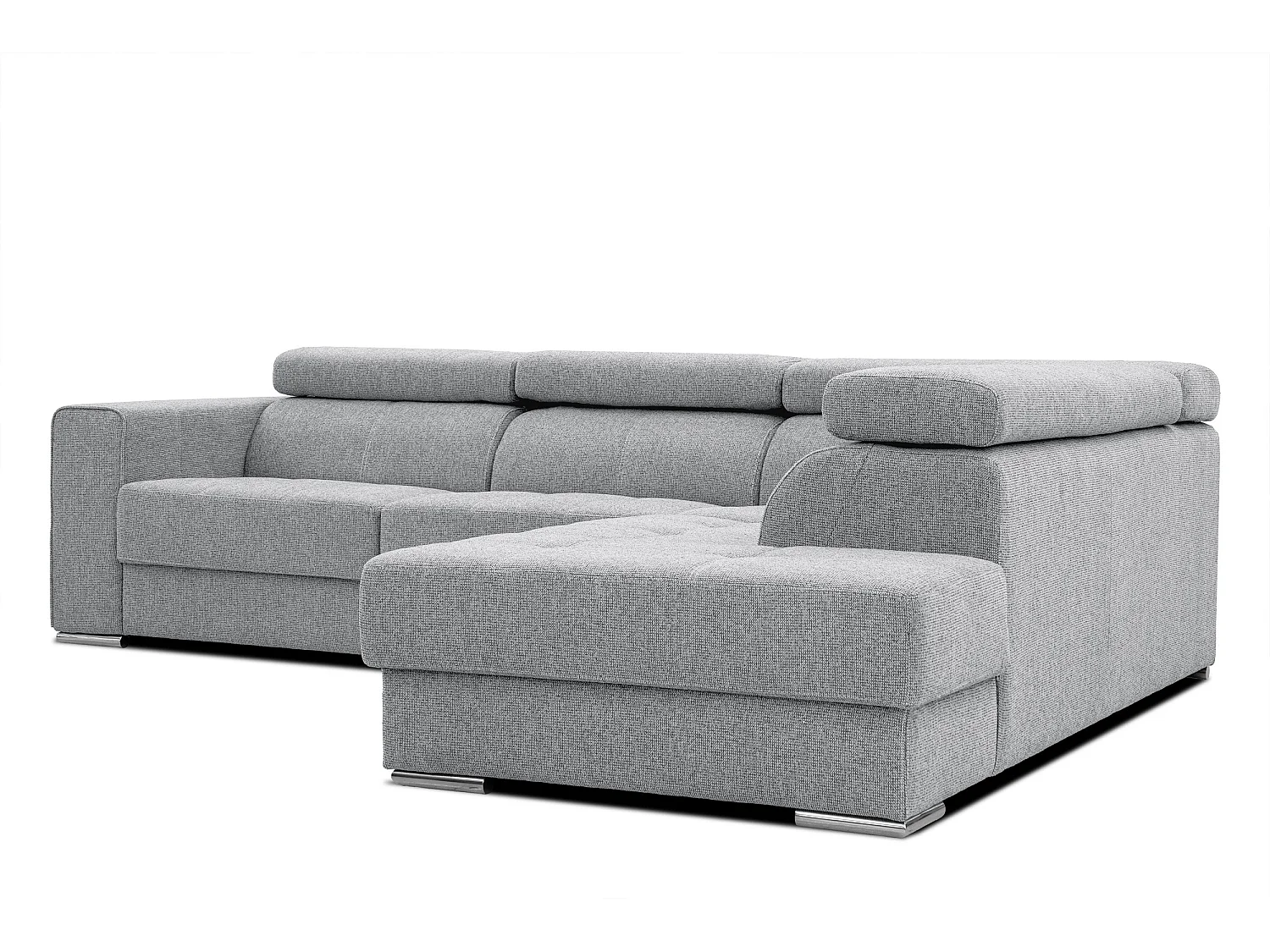 QUARTZ Ecksofa 5-Sitzer rechts, silbergrau