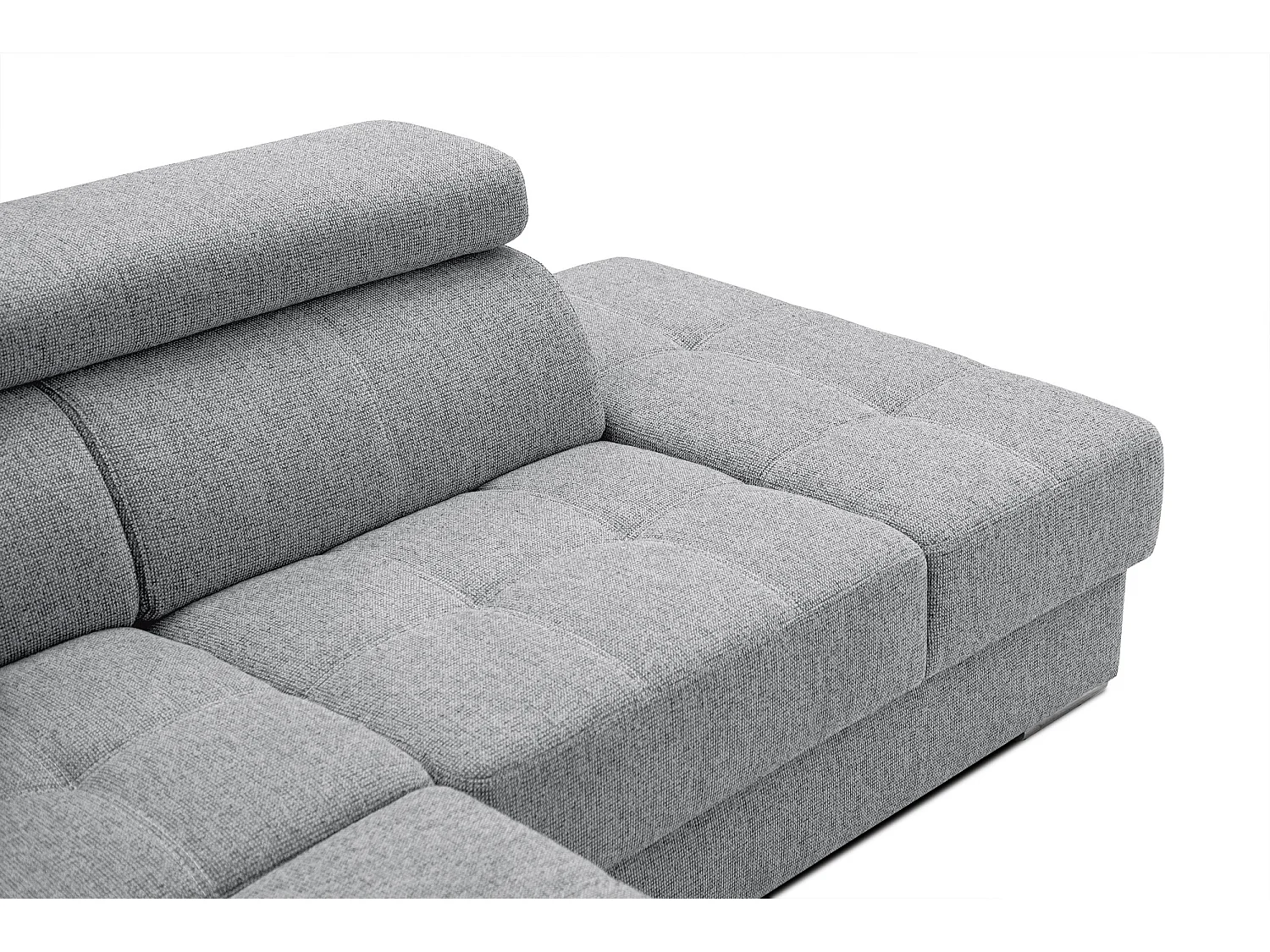 QUARTZ Ecksofa 5-Sitzer rechts, silbergrau