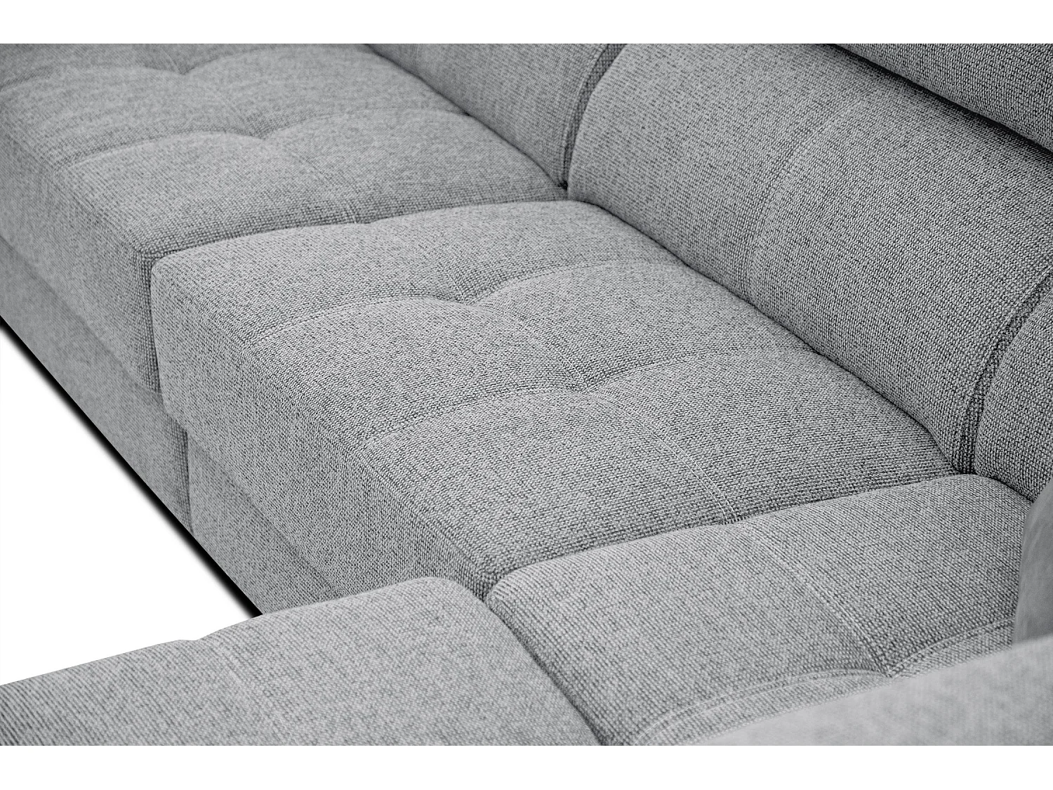 QUARTZ Ecksofa 5-Sitzer rechts, silbergrau