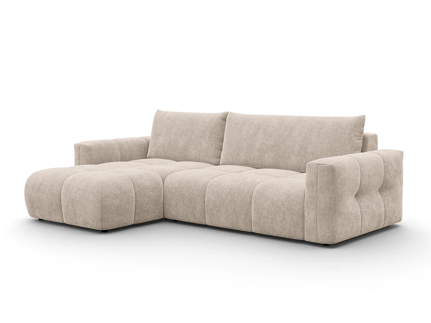 CANAPÉ D'ANGLE VERONA 4 places gauche, tissu beige