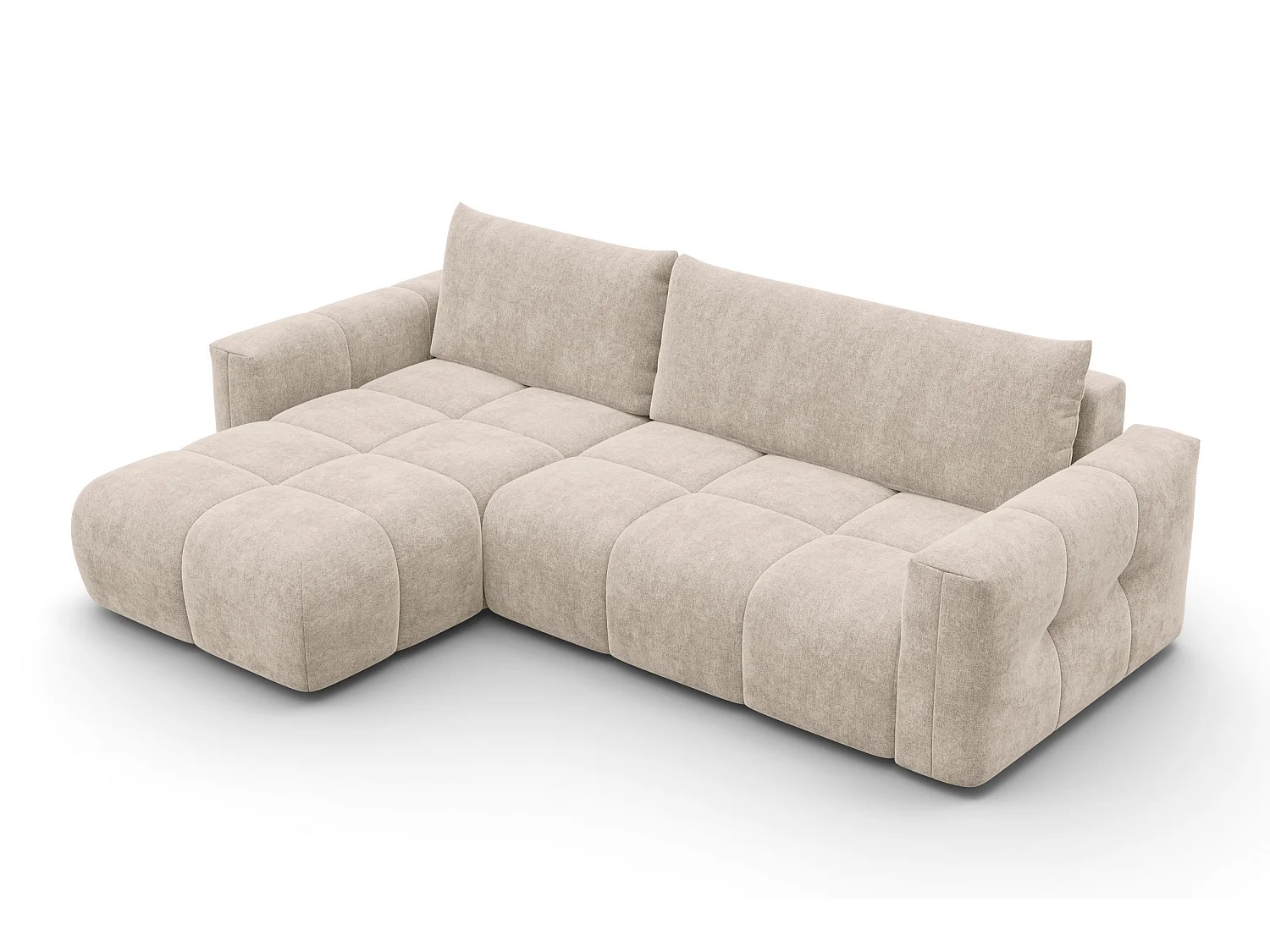 CANAPÉ D'ANGLE VERONA 4 places gauche, tissu beige
