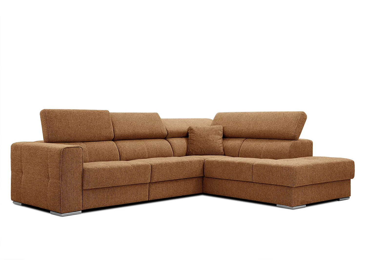 QUARTZ Ecksofa 5-Sitzer rechts, orange