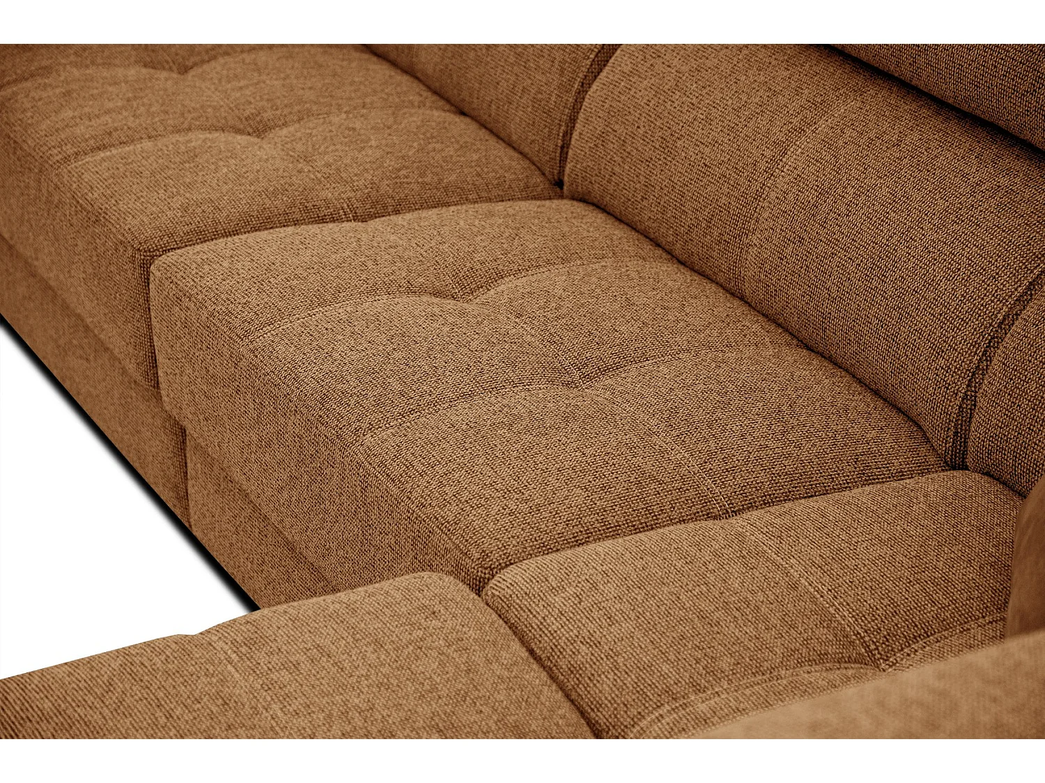 QUARTZ Ecksofa 5-Sitzer rechts, orange