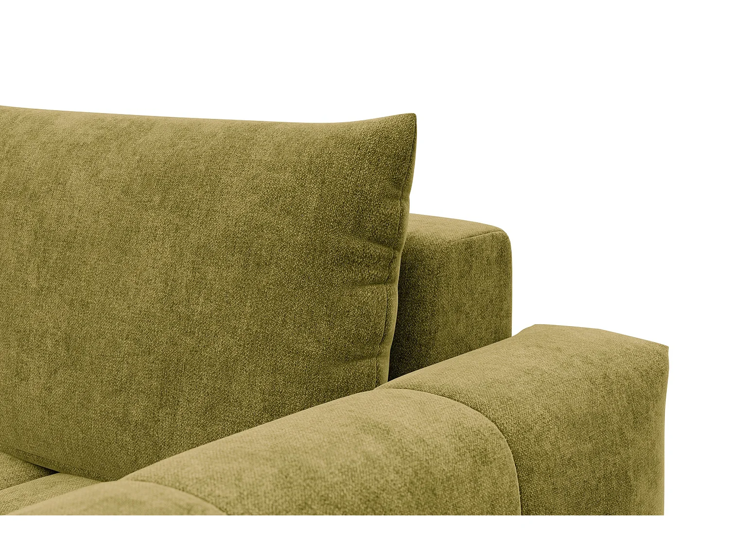 CANAPÉ D'ANGLE VERONA 4 places gauche avec pouf, tissu khaki