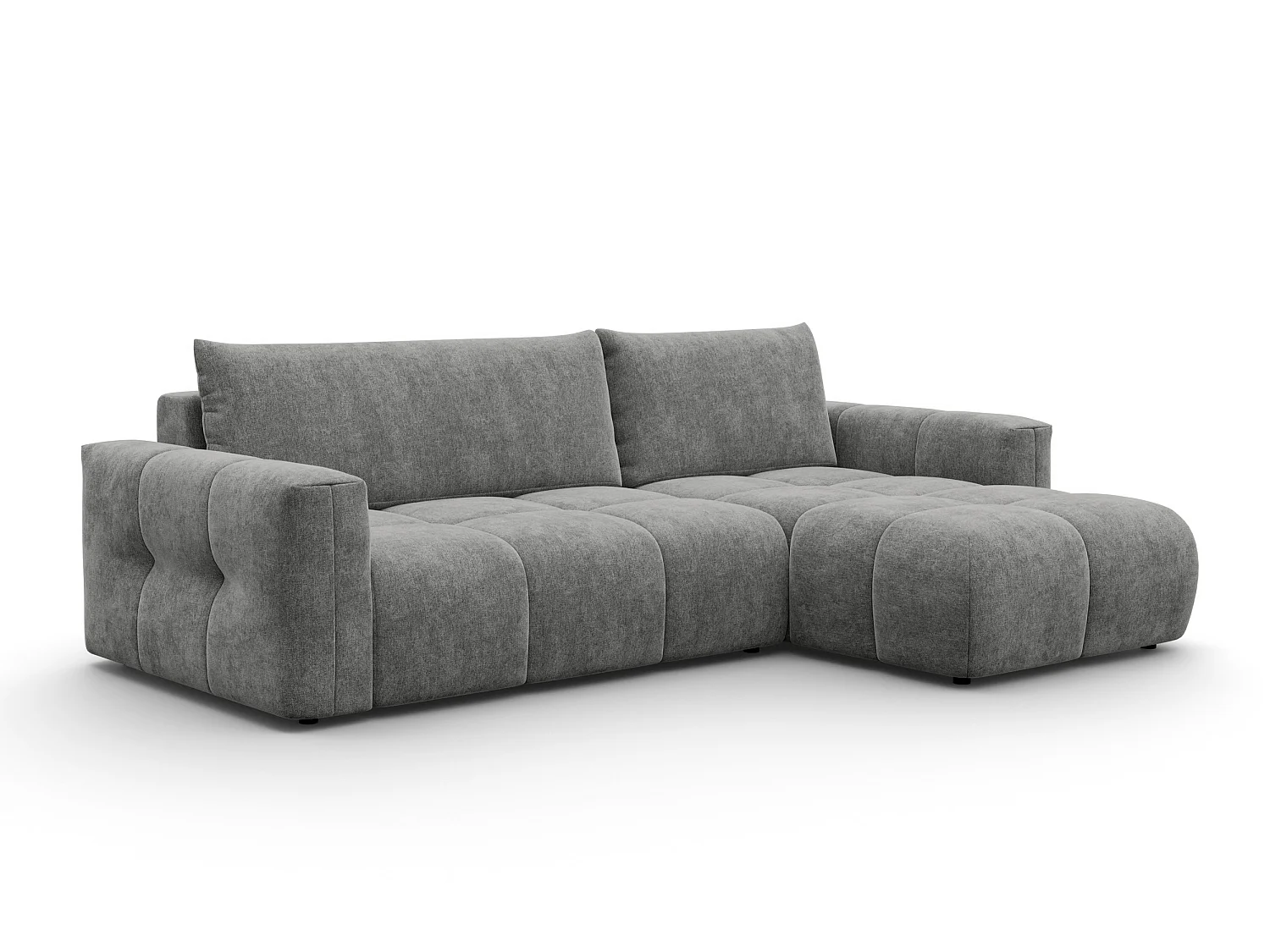 CANAPÉ D'ANGLE VERONA 4 places droit, tissu gris