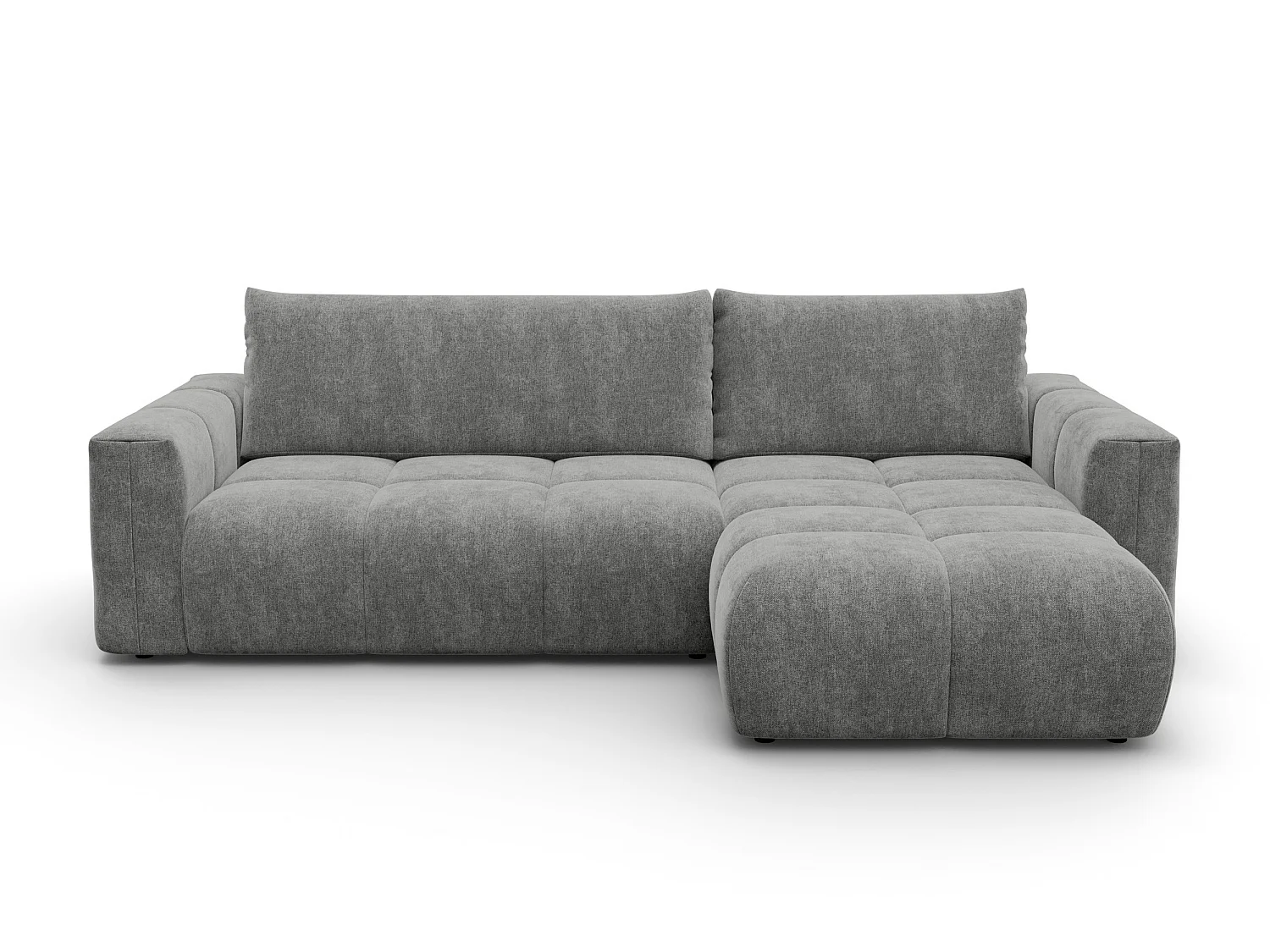 CANAPÉ D'ANGLE VERONA 4 places droit, tissu gris