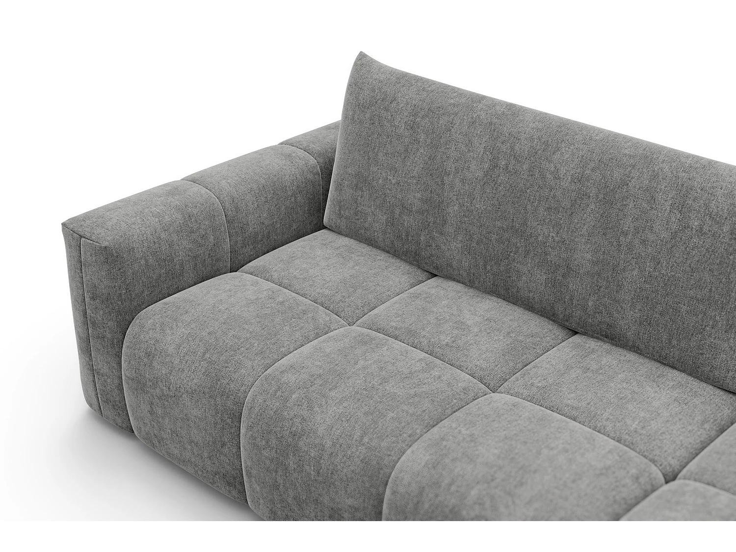 CANAPÉ D'ANGLE VERONA 4 places droit, tissu gris