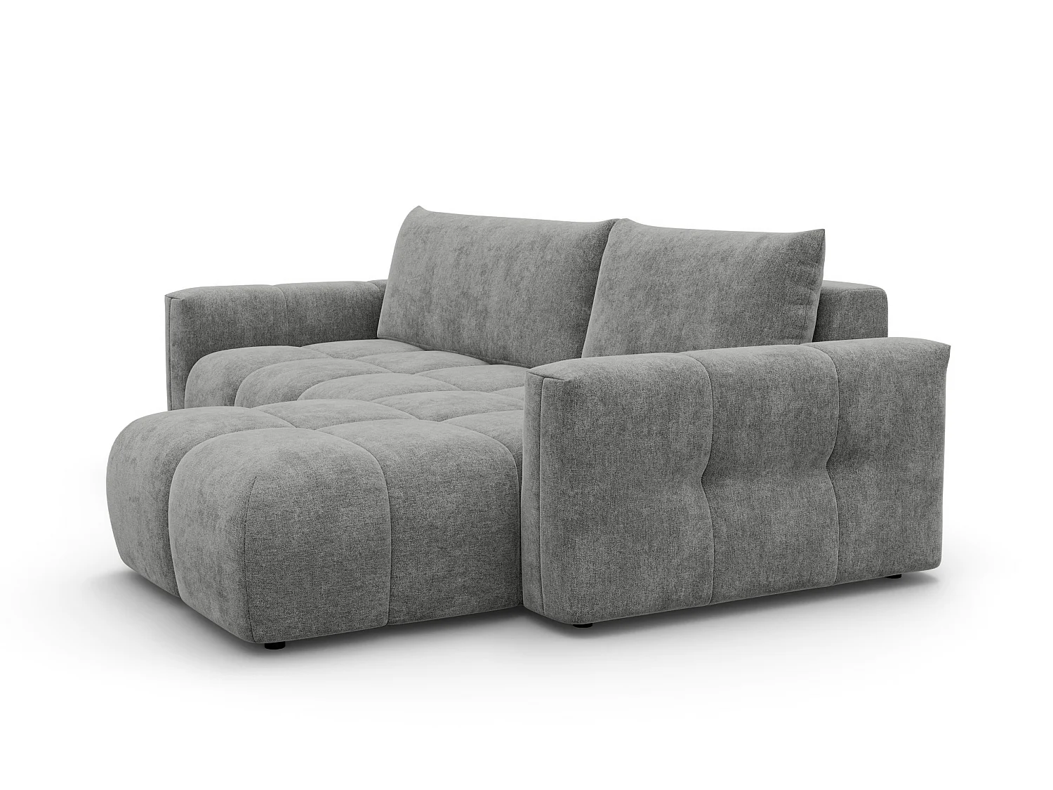 CANAPÉ D'ANGLE VERONA 4 places droit, tissu gris