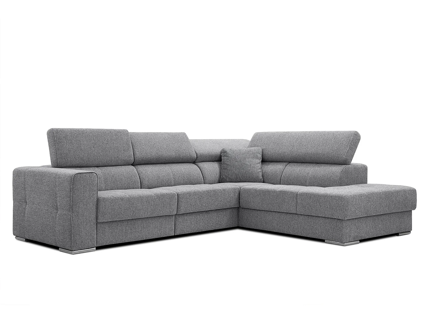 QUARTZ Ecksofa 5-Sitzer rechts, grau