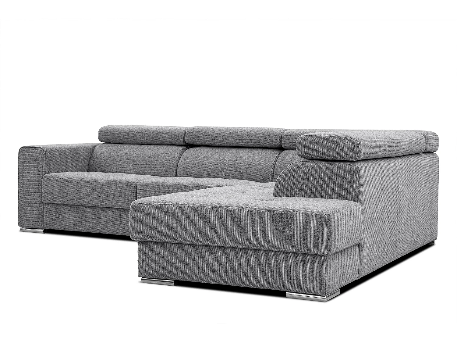 QUARTZ Ecksofa 5-Sitzer rechts, grau