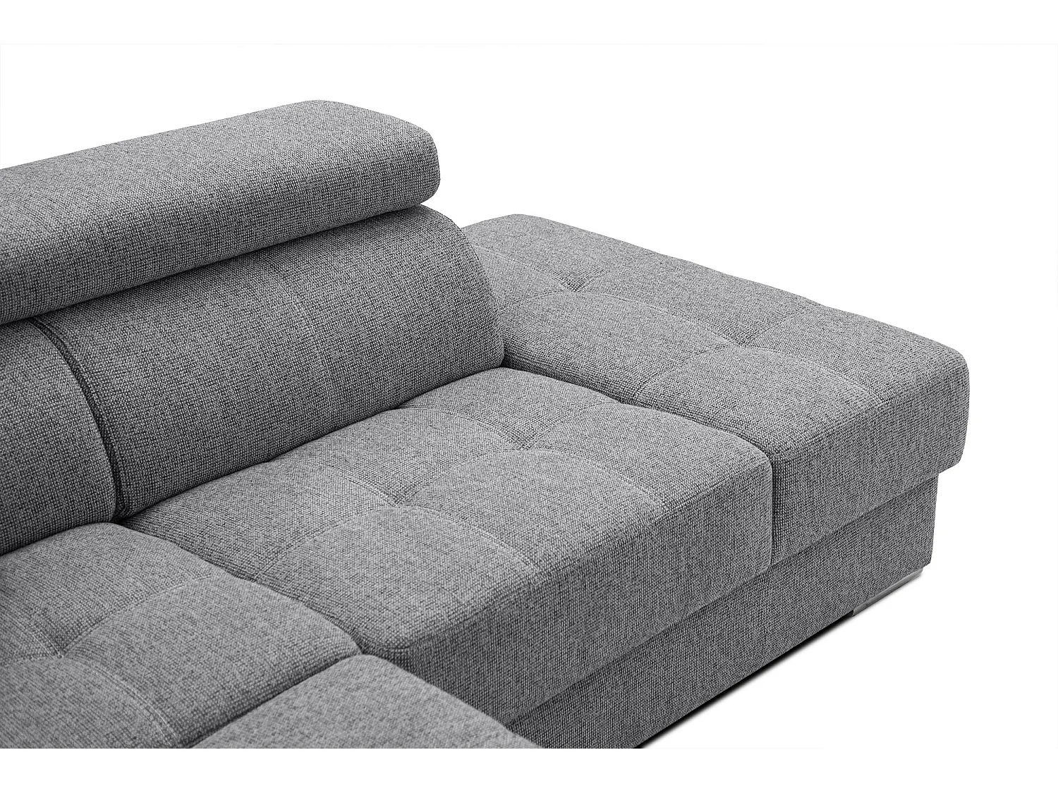 QUARTZ Ecksofa 5-Sitzer rechts, grau