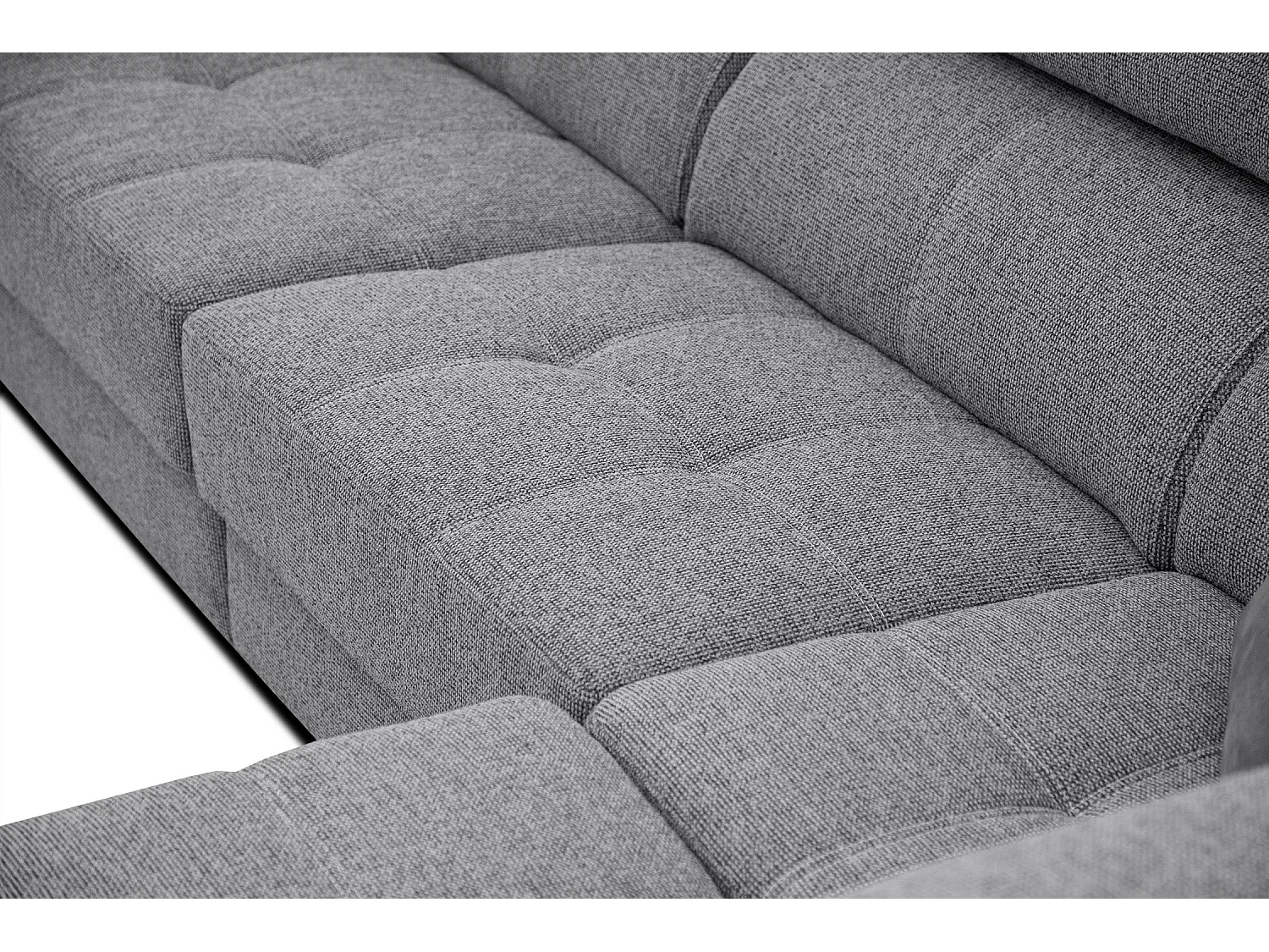 QUARTZ Ecksofa 5-Sitzer rechts, grau