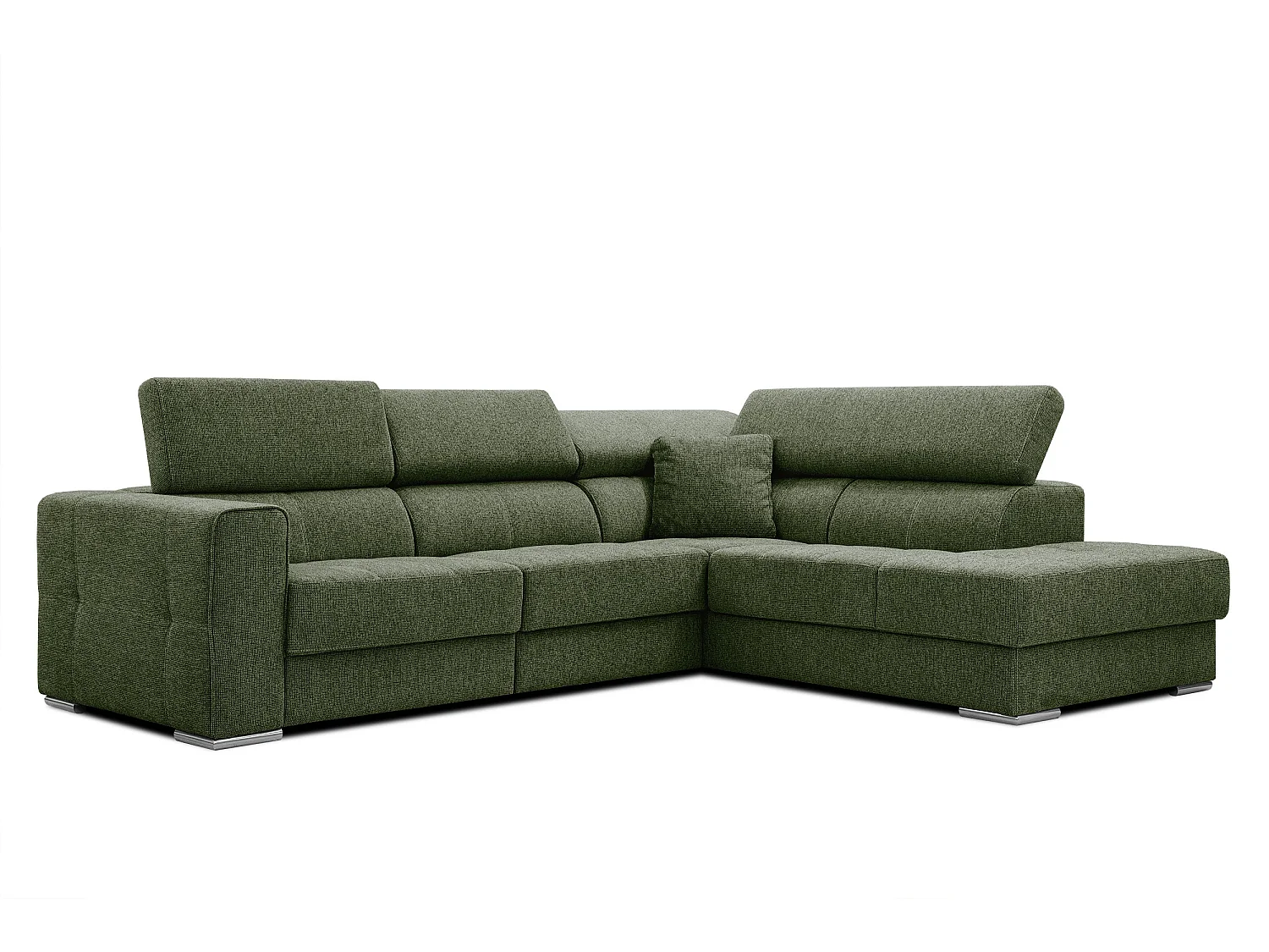 QUARTZ Ecksofa 5-Sitzer rechts, olive