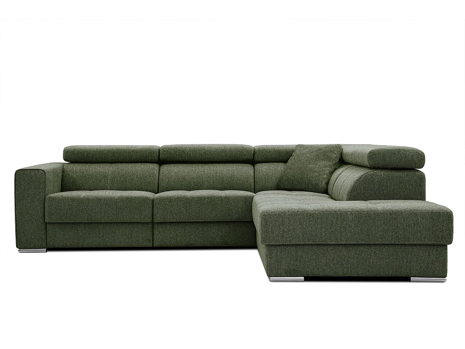 QUARTZ Ecksofa 5-Sitzer rechts, olive
