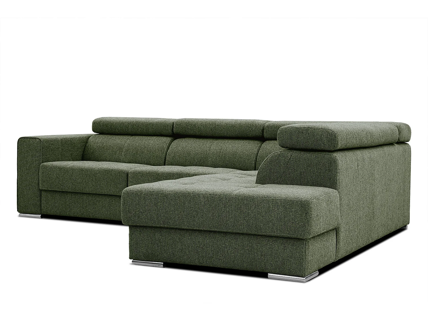 QUARTZ Ecksofa 5-Sitzer rechts, olive