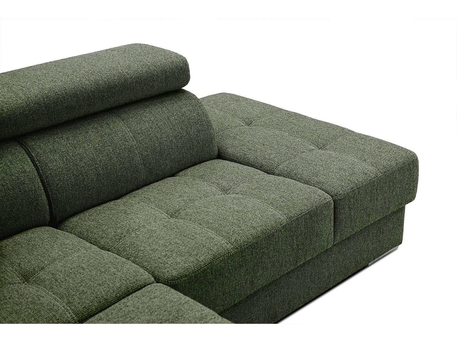 QUARTZ Ecksofa 5-Sitzer rechts, olive