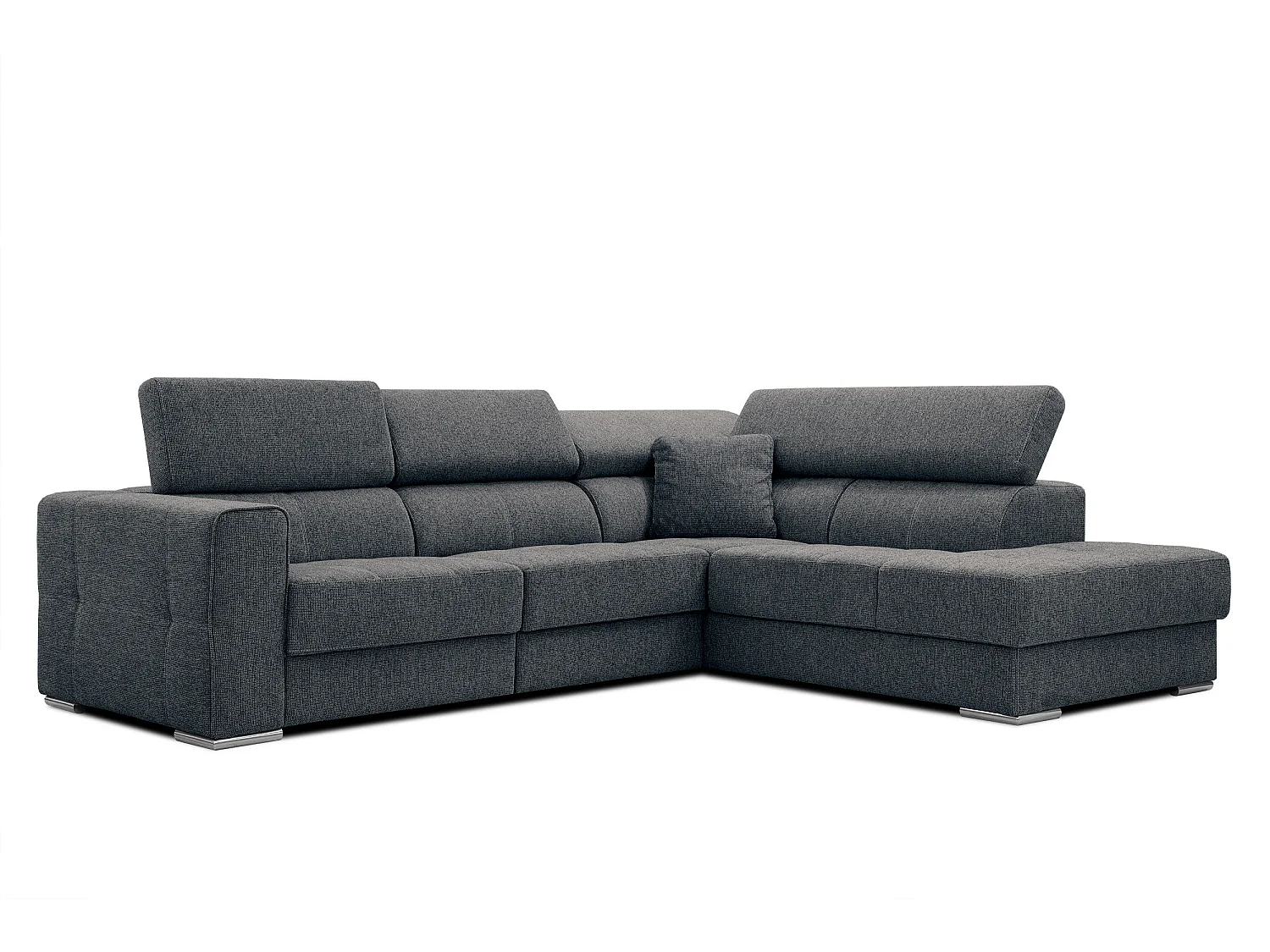 QUARTZ Ecksofa 5-Sitzer rechts, dunkelgrau