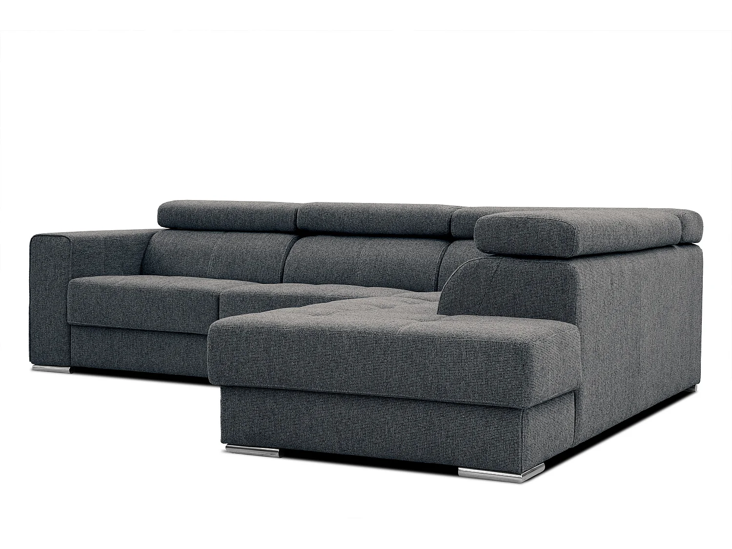QUARTZ Ecksofa 5-Sitzer rechts, dunkelgrau
