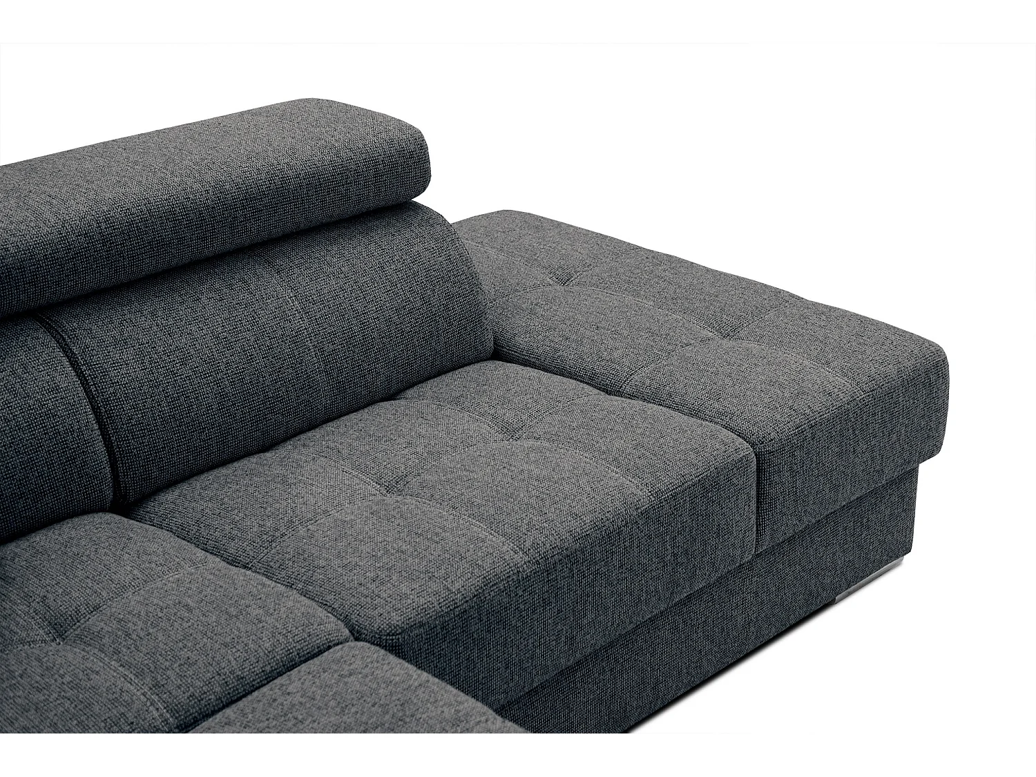 QUARTZ Ecksofa 5-Sitzer rechts, dunkelgrau