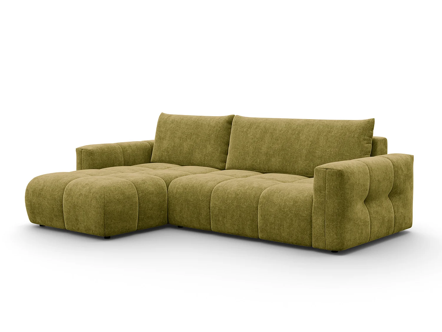 CANAPÉ D'ANGLE VERONA 4 places gauche, tissu khaki