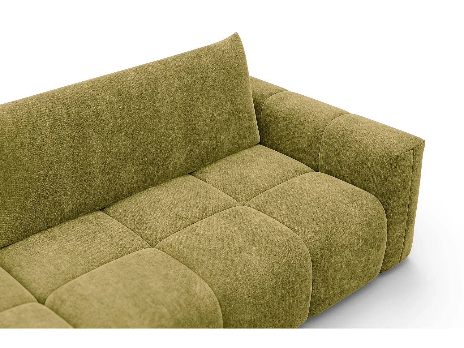 CANAPÉ D'ANGLE VERONA 4 places gauche, tissu khaki