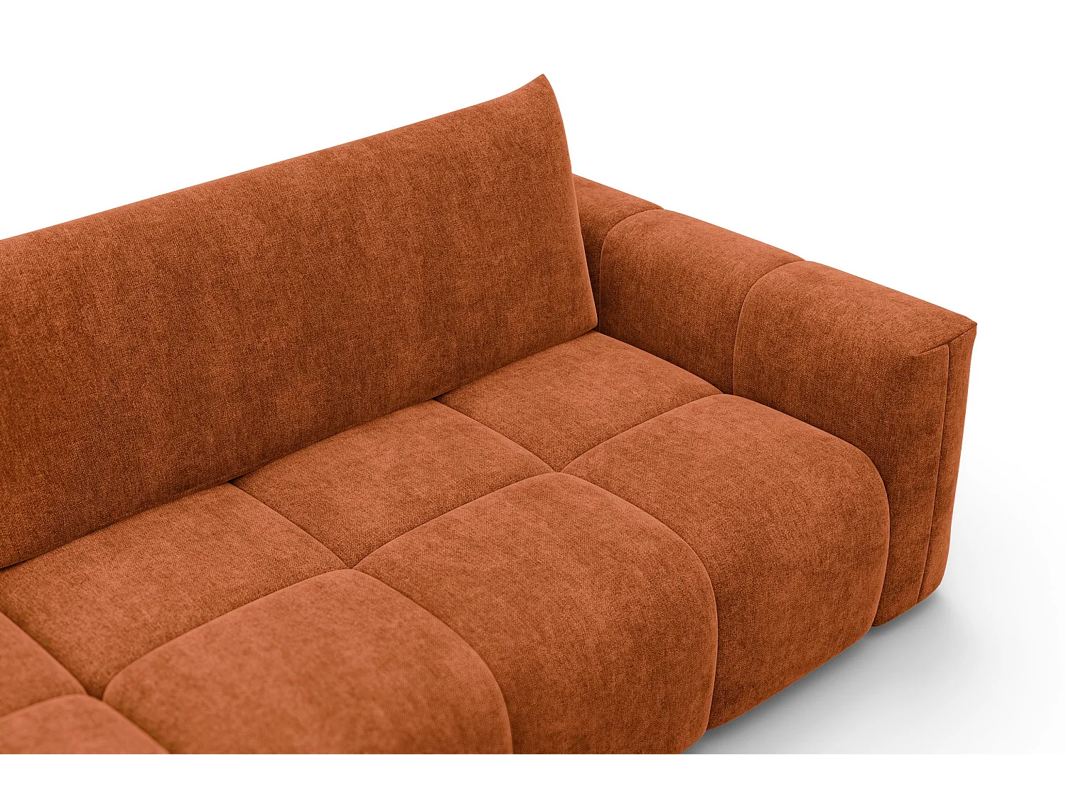 CANAPÉ D'ANGLE VERONA 4 places gauche, tissu orange