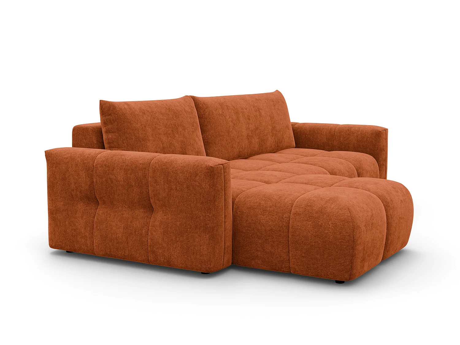 CANAPÉ D'ANGLE VERONA 4 places gauche, tissu orange