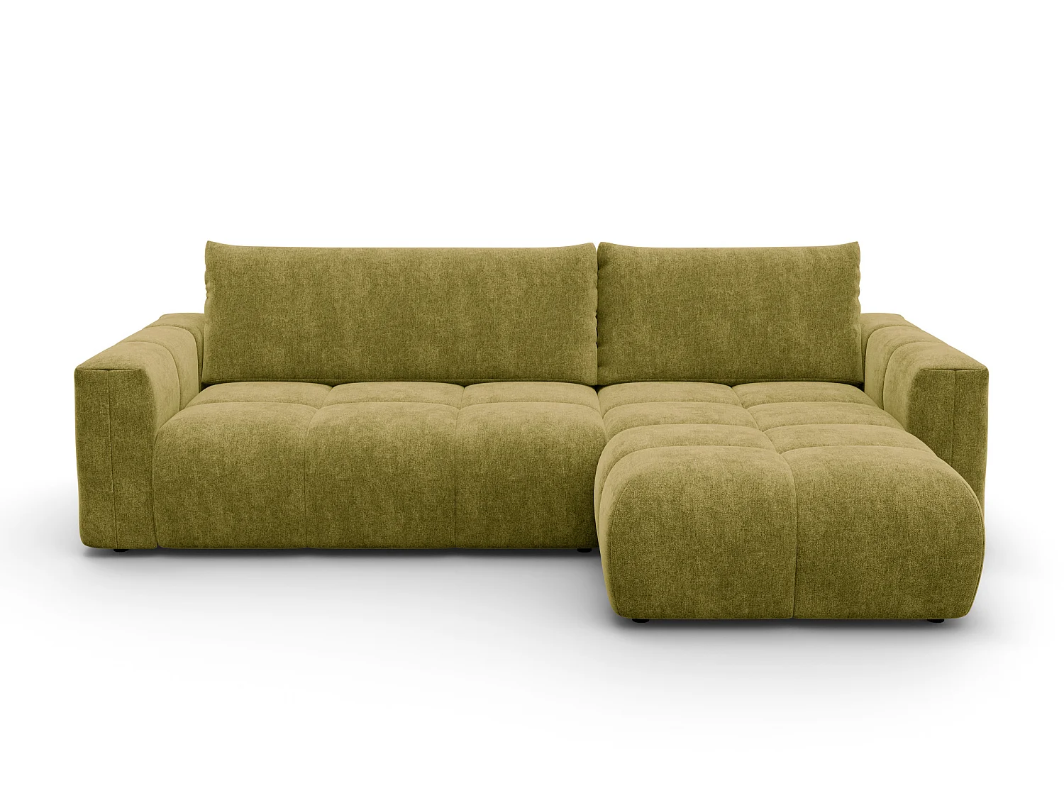 CANAPÉ D'ANGLE VERONA 4 places droit, tissu khaki