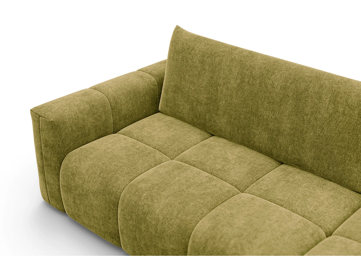 CANAPÉ D'ANGLE VERONA 4 places droit, tissu khaki