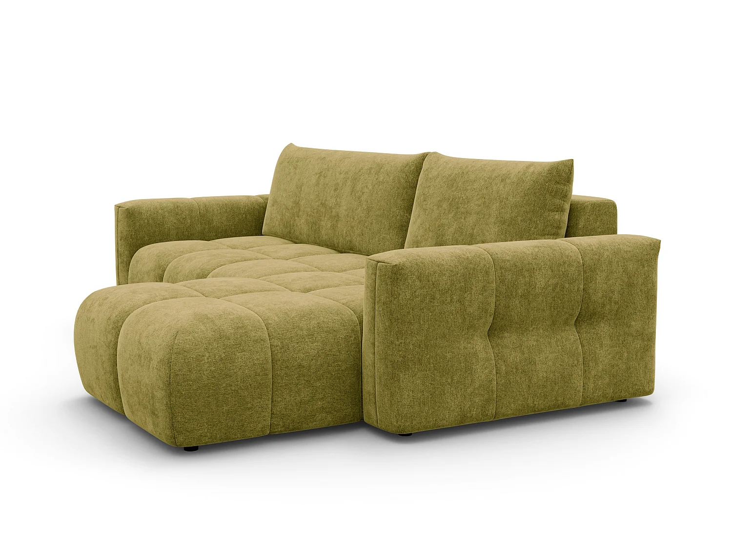 CANAPÉ D'ANGLE VERONA 4 places droit, tissu khaki