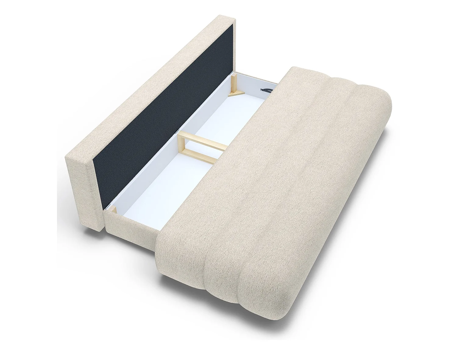 Schlafsofa, Hellbeige Chenille, 214 cm - Arione
