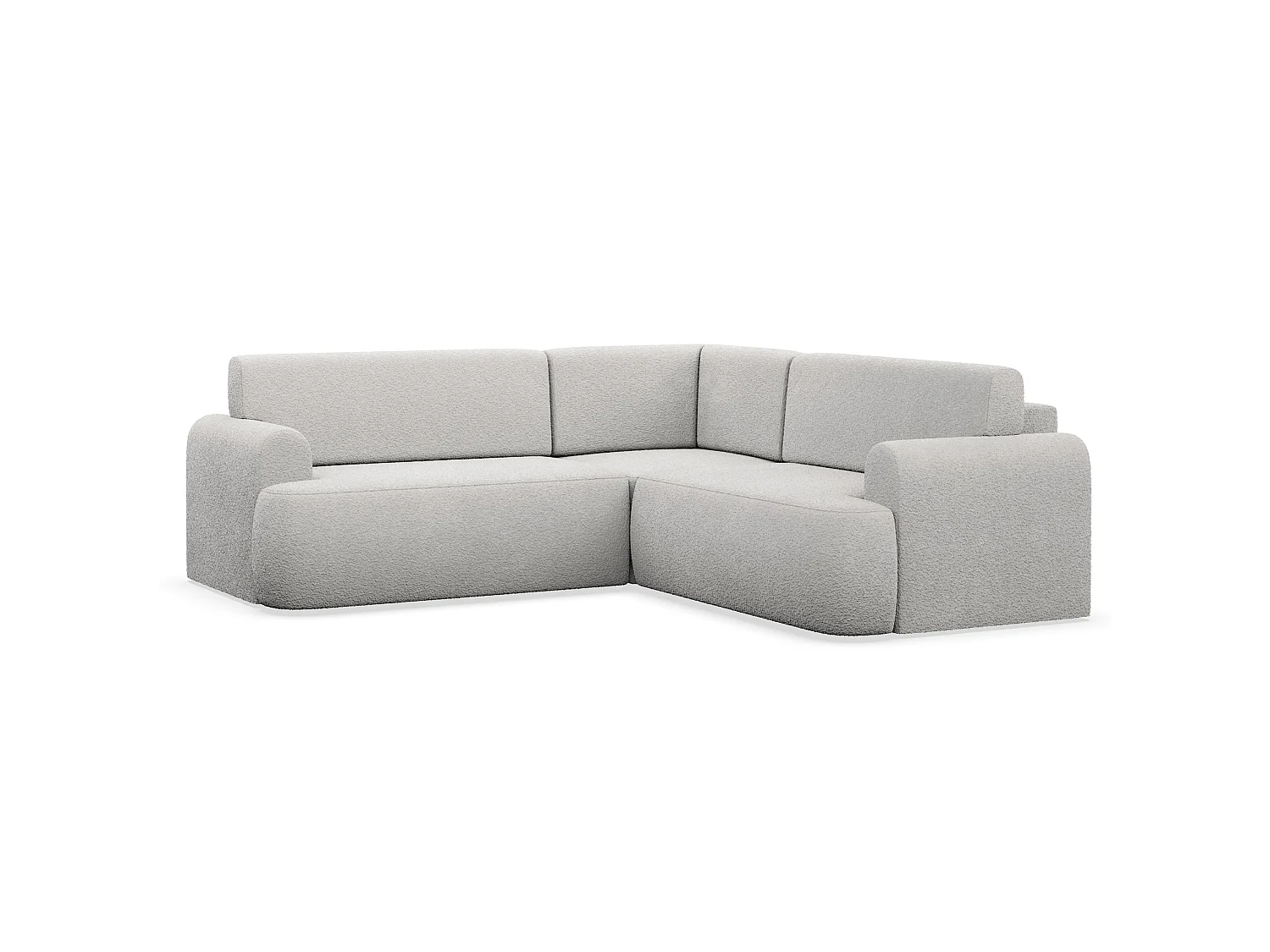 Canapé d'angle convertible en L - en peluche gris-brun - avec coffre - KAVEO universel avec angle